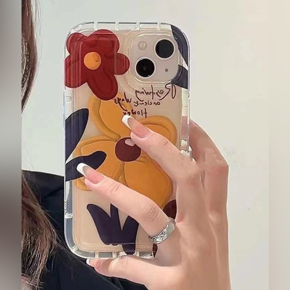 Floral Pattern Clear Phone Case Compatible With IPhone 15/15Pro/15Plus/15Promax - Picture 2 of 4